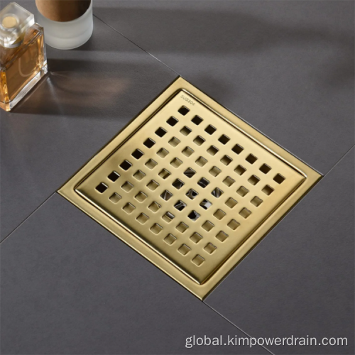 Square Gold Floor Drain Stainless steel square gold Floor drain Supplier